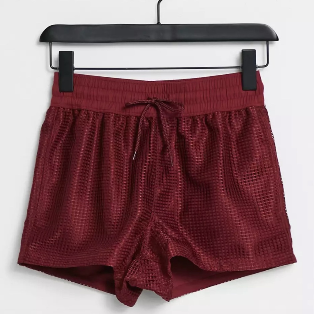ASOS DESIGN Men's Swim Short in Burgundy Super Short Length Size Medium